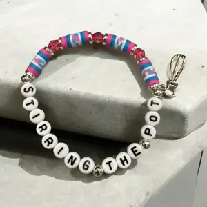 Stirring the Pot Beaded Bracelet with Whisk Charm - Snarky Fun Jewelry Handmade Gift for Playful Troublemakers woman bracelet shop