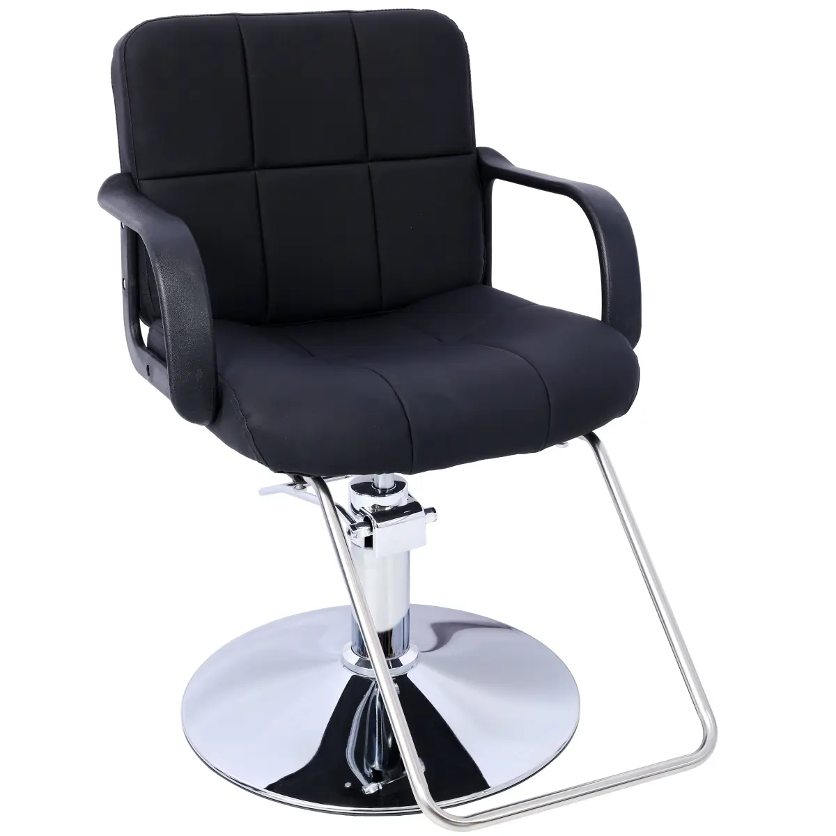 Commercial Salon Barber Chair - 360° Swivel, Adjustable Height, Heavy-Duty Hydraulic Pump, PU Leather, Easy Setup, Includes Barber Cape, Black (for Hair Stylists)
