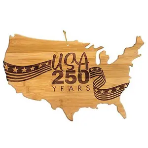 Totally Bamboo "USA 250 Years" USA-Shaped Cutting Board