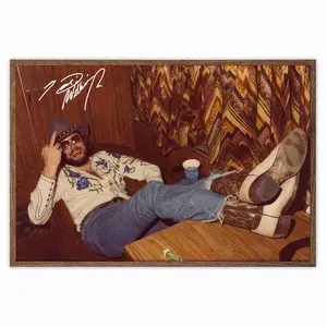 [Sale off up to 65%][Free Ship][No Frame] Retro Hank W. JR Autograph Art Poster, Unframed Wall Art, Home Decoration Poster, Gift for Fans