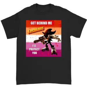 Shadow the Hedgehog Lesbian Pride Shirt – Get Behind Me Lesbians I’ll Protect You Tee