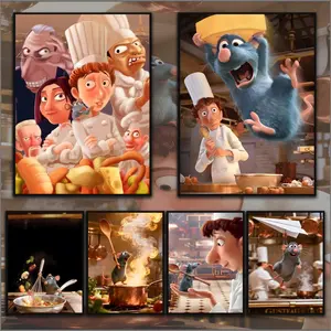 R-ratatouille-ED Poster HD Sticky Waterproof Wall Art Character Art High Quality Print Illustrations Aesthetic Modern Home Living Bedroom Bathroom hallway Decor Decoration Items Trendy Room Decoration Easy-To-Apply Gift Durable Artistic