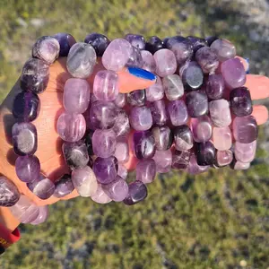 Chunky Amethyst Crystal Bracelet - Slayd Studio