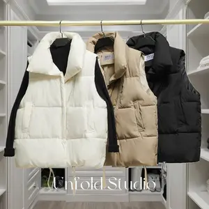 [Ships From US] Women Warmer Oversized High neck Casual Puffer Gilet,Sleeveless Waistcoat Quilted Vest, Lady Comfort Water Repellent Deep Pockets Adjustable Toggles Versatile Style