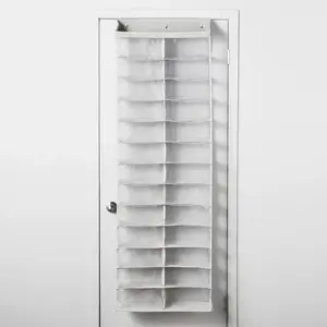 Over The Door 26 Shelf Mesh Shoe Organizer Light Gray Hanging Shoe Storage, Closet Organizer, Holds 13 Pairs Racks Accessory shoe rack organizer shoe cabinet storage