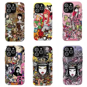 Pink Colorful  T-To.ki.doki Cool Lady Phone Case Protection, Shockproof For IPhone 17-11, Pro Max, Pro Plus, and Samsung S26 25 24 23 Safety Case Gift for Her