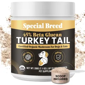 Turkey Tail Powder For Dogs - Immune Health Support - 45% Beta Glucan - 200g