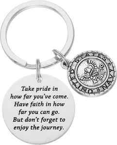Navy Keychain Gifts for Men In Military Deployment BF Graduation Inspirational Us Navy Keychain