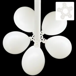 Clear Flower-Shaped Balloon Clip Connectors – 100 Pcs Plastic Clips for Balloon Arch, Garland & Party Decoration Supplies