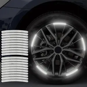 20 PCS Anti Scratch Reflective Stickers, Car Wheel Decorative Stripe Stickers, Car Motorcycle Night Safety Warning Decorative Stickers Suitable for Motorcycles, Bicycles, Cars,