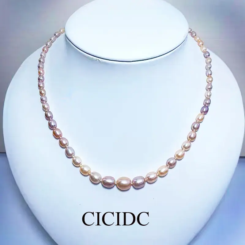 Natural Freshwater Pearl Necklace Elegant New Design Candy White for Daily