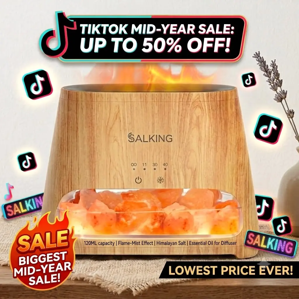 【TikTok Shop Weekly Deals】SALKING 2-in-1 Himalayan Salt Lamp Aroma Humidifer,  Himalayan Salt Diffuser, Ultrasonic Essential Oil Diffuser , Schedule shutdown & Large capacity(For Bedroom/Office/Bathroom/Car)Night Lamp Ambient Lighting