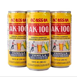 Mrs. French's AK-100 Caffeine-Free Vanilla Corn Drink - Sweet, Creamy Caribbean Beverage, 9.8 fl oz Pack of 3