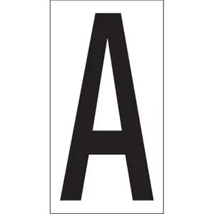 212 MAIN Permanent Glue Vinyl Warehouse Letter Labels, 3.5 in, Black & White, Case of 50