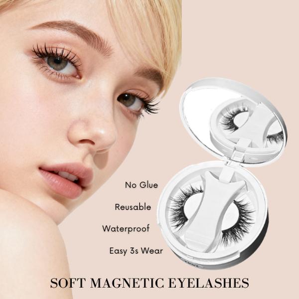 Alashia Soft Magnetic Eyelashes Kit No Glue Reusable Waterproof Easy 3s Wear Lightweight Comfortable & Secure Set