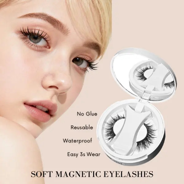Alashia Soft Magnetic Eyelashes Kit No Glue Reusable Waterproof Easy 3s Wear Lightweight Comfortable & Secure Set