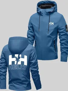 Men's & Women's Helly All-Weather Windproof Jacket, Full Zip Hooded Outdoor Skiing Snow Jacket, Washable, Pockets, Winter Hiking Casual Wear