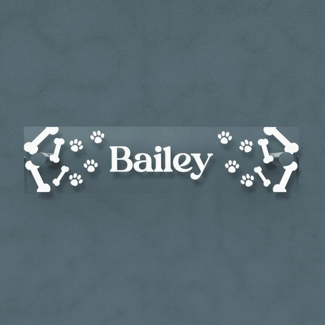 Personalized Acrylic Door Plate - Dog Name - Engraved Plate For Office or Home
