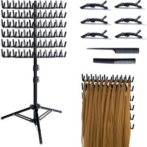 hair styling kit, 5 counts bobby pins & 1 count wig support display stand & 2 counts comb, display stand for hairdressing tool, hair styling tools, hair products, valentines gift ideas, curly hair brush