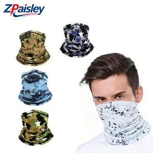 3Pcs/4Pcs UV Protection Camo Neck Gaiters Cooling Quick Dry Breathable Face Bandana, Multifunctional Seamless Stretchy Headwear for Hiking Cycling Fishing Outdoor Sports for Men Women