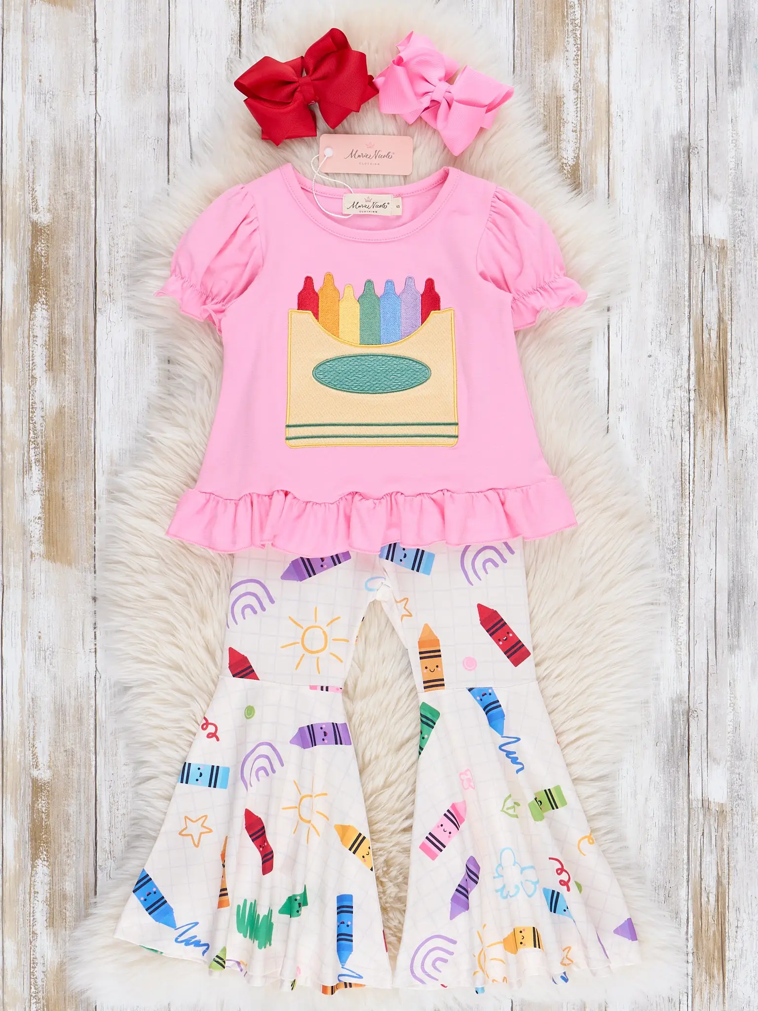Cool Crayon Girl Bell Bottoms Outfit
