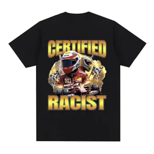 Professional Certified Racist Racing Meme T-Shirt | Men's Fashion Vintage, Short Sleeve T-shirts, Cotton Casual T Shirts