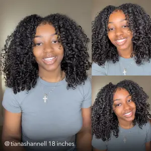Wavymy Upgrade Kinky Curly V Part Flexi-Fit Drawstring Wig Wear Go Glueless No Leave Out I Part Wig For Women 180% Density Full Hair 100% Virgin Human Hair Style TikTokShopBlackFriday #TikTokShopCyberMonday #DealsForYouDays
