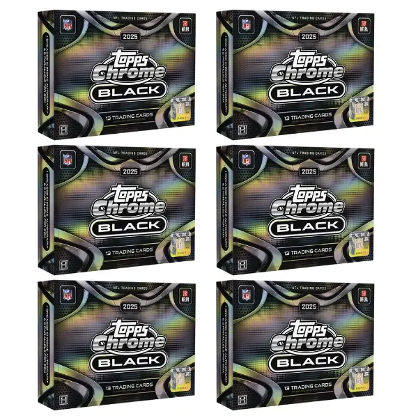 (6) 2025 Topps Chrome Black Football Hobby Boxes - RT BREAK #10