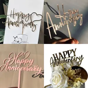 Wedding Anniversary Cake Decoration Acrylic Cake Topper Party Supplies