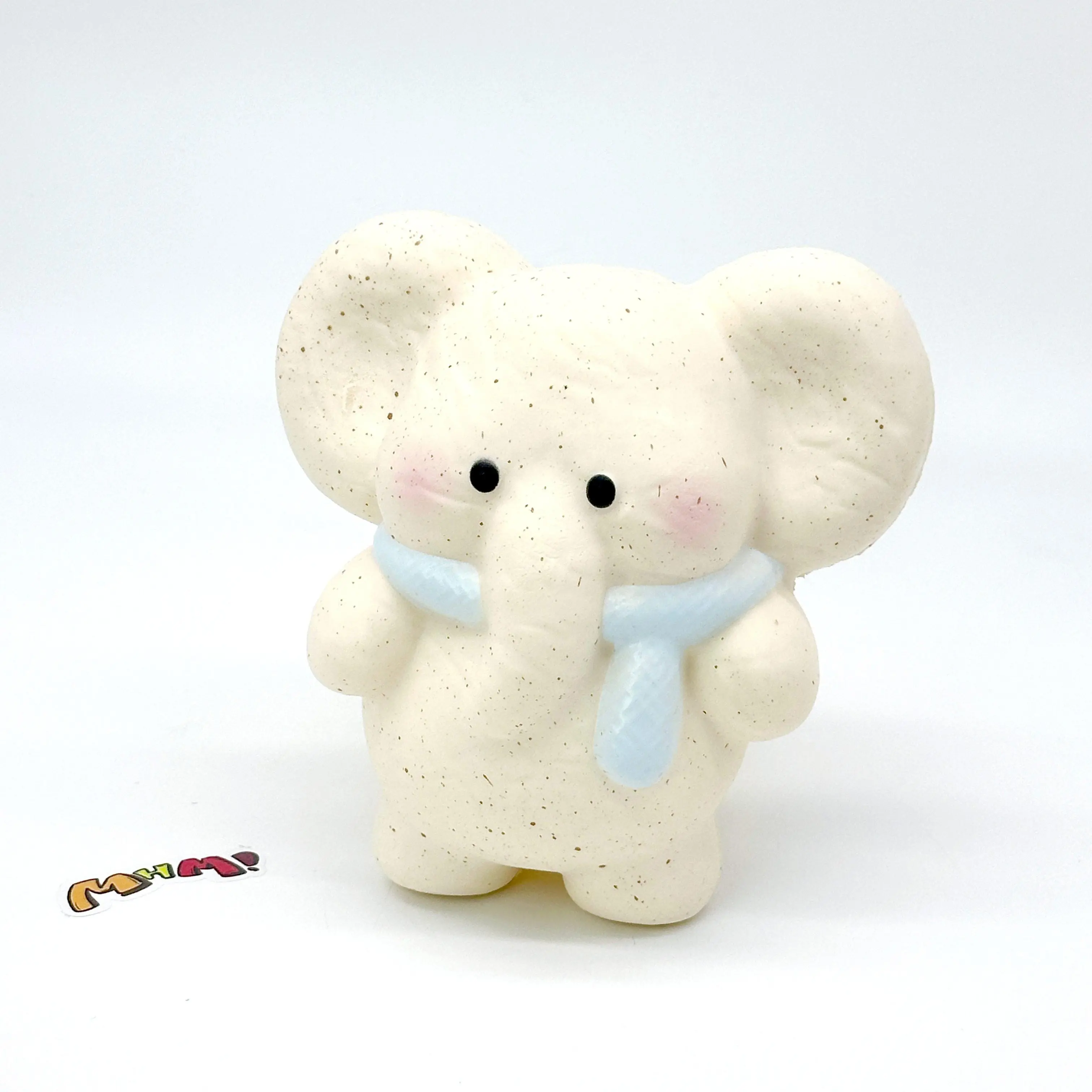 MHM Soft & Fluffy Series Scarf Elephant Slow Rising Squishy Toy, Ultra Soft Foam Sensory Fidget Squeeze Toy, Cute Kawaii Gift