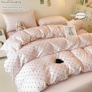 polka dot pattern bedding set, 3 counts/set including 1 count duvet cover & 2 counts pillowcase without filler, duvetcovers, soft comfortable bedding set for home bedroom
