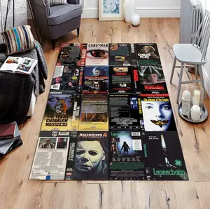 Vhs Case Design, Themed Horror, Movie Room Rug, Livingroom Rug, Room Mat, Classic Horror Movies Decor, Nostalgic Decor, Gamer Room Rug