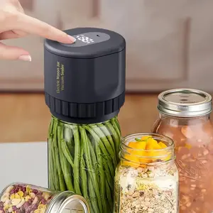 Electric Mason Jar Vacuum Sealer Kit for Food Storage - Firm & Non-Slip Seal - Suitable for Wide Mouth or Regular Mouth Mason Jars, One-Button Start & Easy Operation