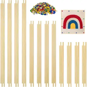 6 Sets Stretcher Bars for Needlework with 100 Tacks for Women's Birthday Gifts,3 Sizes 12 count Wooden Canvas Splicing Stretcher Bars Needlepoint Embroidery Stitch Frame Set for Crafts Art