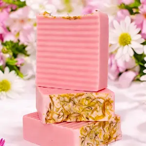 Yoni Bar - Handmade Rose Soap for Sensitive Skin, pH Balanced Feminine Cleanser with Aloe, Chamomile & Peppermint for Odor Control & Hydration