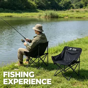 Portable outdoor folding chair, net weight only 1.6kg, maximum load 300kg. Ideal for camping, hiking, fishing and outdoor gatherings, perfect gift choice.