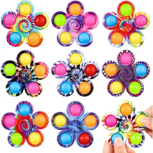 Fidget Spinner 9 Pack, Classroom Prize Pop Fidget Spinners for Kids, Sensory Fidget Toys Bulk with Autism, Anxiety Stress Relief Toys, Party Favors Easter Basket Stuffers Gifts for Kids