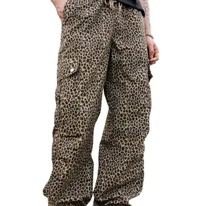 Cargo Pants with Leopard Print - Edgy Casual Wardrobe Essential
