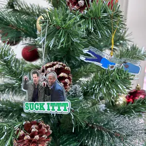 [Arrive After Christmas] Suck Ittt Shawn & Gus Psych TV Show Christmas Acrylic Ornament, Gift For Fan, Xmas Gift
