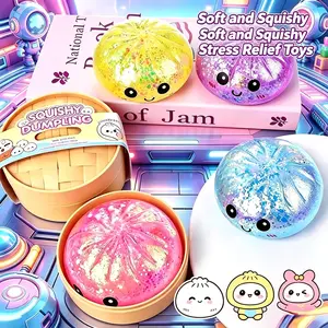 2pcs Set (Buns And Lid And Base) of Random Color Virus-Shaped Jelly Candies - Random Jelly Box, 7 Colors of Jelly Candy Toys