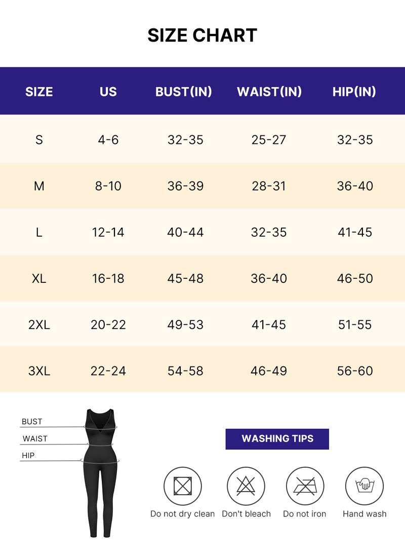 Deep V Shapewear with Chest Support Breathable High-Waisted Tummy Control Jumpsuit