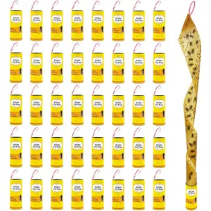 40 Pack Sticky Fly Trap Indoor, Fly Traps Outdoor Hanging, Fruit Fly Trap, Fly Strips Fly Tape Fly Killer Fly Catcher Fly Paper Fly Ribbon, Flying Insect Trap for Bug, Gnat, Insect, Mosquito