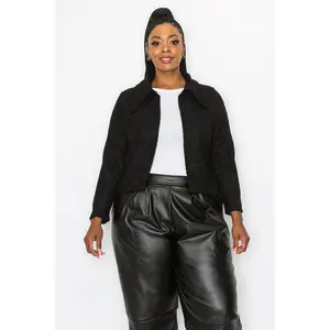 Plus Size L I V D Erica Shearling Crop Jacket