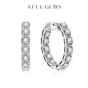 All Synthetic Moissanite Earrings 3.5mm D Color VVS1 for Women Birthday Gift Engagement Wedding E010