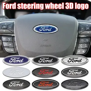 High-Quality Aluminum Alloy Steering Wheel Emblem Sticker for Ford Focus 2 3 4 Mk2 Mk3 Mk4 St F150 Mondeo Fiesta Fusion Ranger Mustang Shelby Kuga Edge