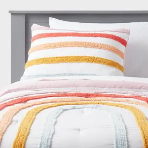Full/Queen Kids' Comforter Set Placed Rainbow - Pillowfort Full/Queen Kids' Comforter Set Placed Rainbow - Pillowfort