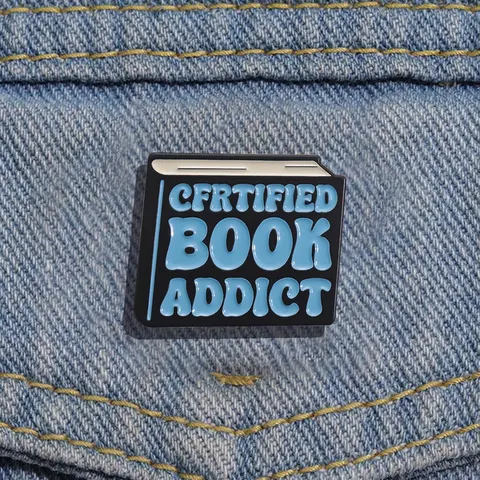 Creative Book Design Brooch Enamel Lapel Pins, Metal Pin, Novelty Letter Pattern Brooch, Fashion Clothes Accessories for Women & Men