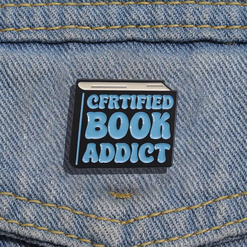 Creative Book Design Brooch Enamel Lapel Pins, Metal Pin, Novelty Letter Pattern Brooch, Fashion Clothes Accessories for Women & Men