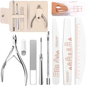 Nail Files and Nail Buffers & Cuticle Nippers Set, Stainless Steel Manicure Kit - Cuticle Nipper, Cuticle Pusher & Cutter, Cuticle Trimmer, Nail File, Home & Salon