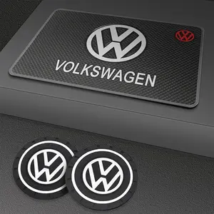 Volkswagen Vw Gti Golf 5-7 Mk4-Mk6 Polo Passat B5-B7 Scirocco Jetta Tiguan CC Touareg Beetle R-Line R Touran Bora Car Cup Holder Coasters Set Car Accessories